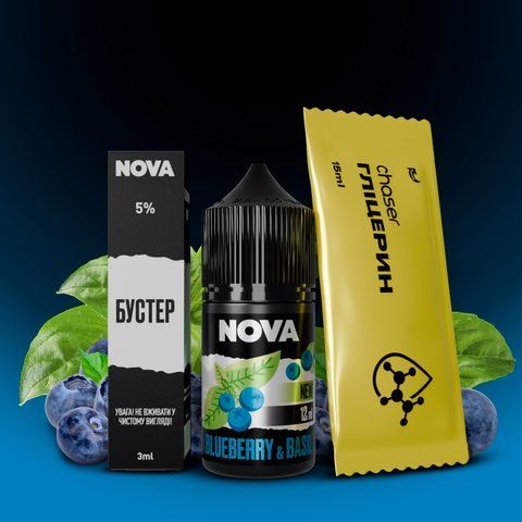 Набір NOVA 30 ml 65 mg BLUEBERRY BASIL 44428 фото